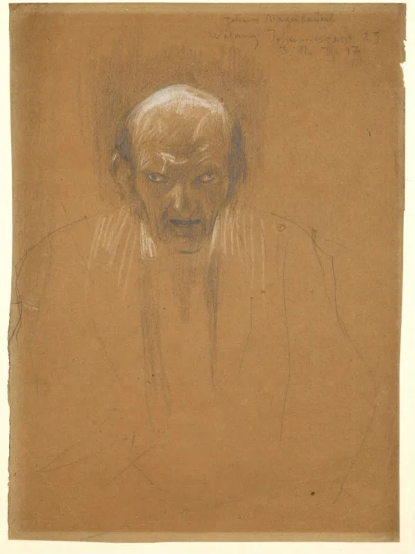 Gustav Klimt Head and Shoulders Portrait of a Bald Old Man (Study for Love) 1905 Poster PrintOvly