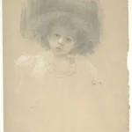 Gustav Klimt Head and Shoulders Portrait of a Child (Study for Love) 1905 Poster PrintOvly