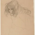 Gustav Klimt Head of a Woman in Three Quarter Profile (Study for Unchastity of the Beethoven Frieze) C 1905 Poster PrintOvly