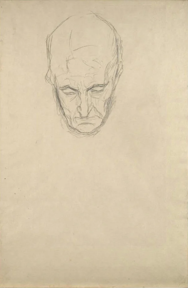 Gustav Klimt Head of an Old Woman Seen From the Front (Study for Death and Life) 1905 Poster PrintOvly