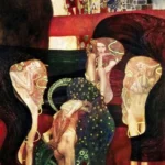 Gustav Klimt Jurisprudence (Recolored with Artificial Intelligence) 1905 Poster PrintOvly