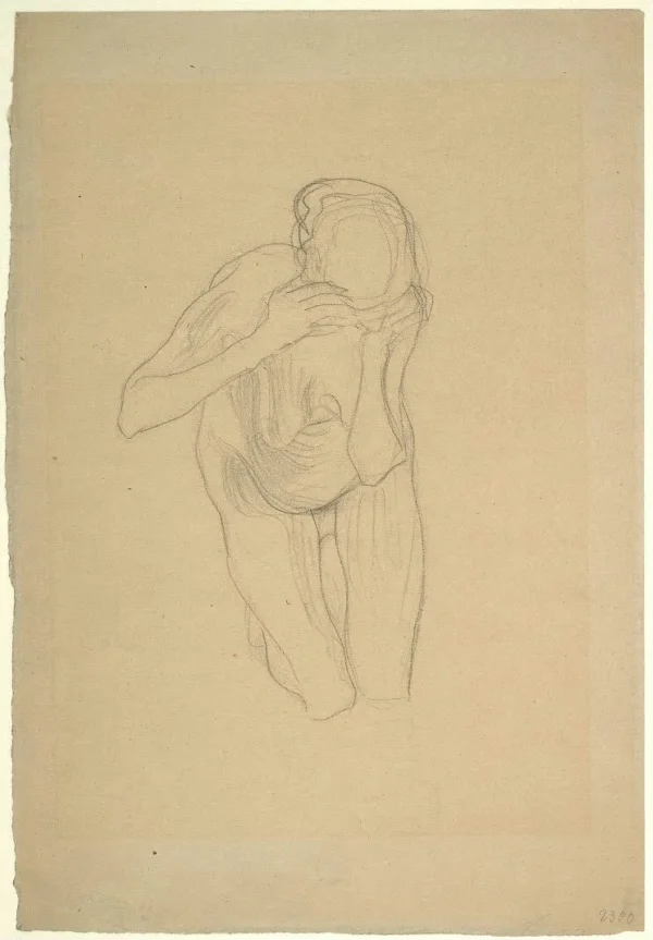 Gustav Klimt Kneeling Nude of an Old Woman (Study for Philosophy) 1905 Poster PrintOvly