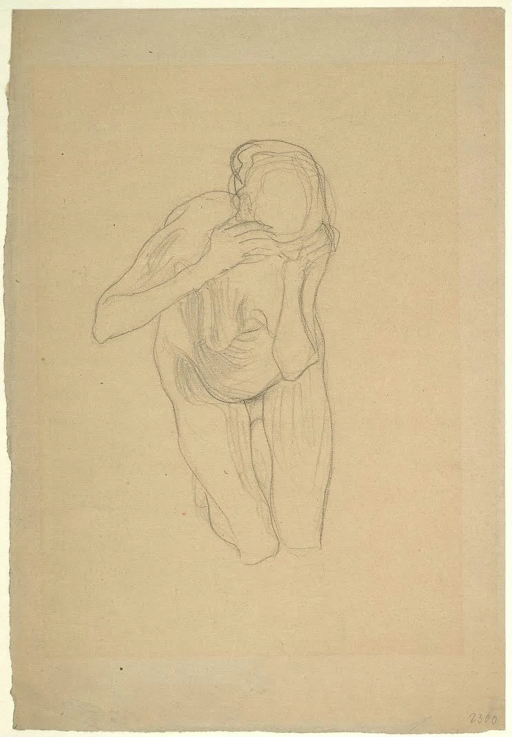 Gustav Klimt - Kneeling Nude of an Old Woman (Study for Philosophy) Poster 1905 Gustav Klimt Kneeling Nude of an Old Woman (Study for Philosophy) 1905 Poster PrintOvly