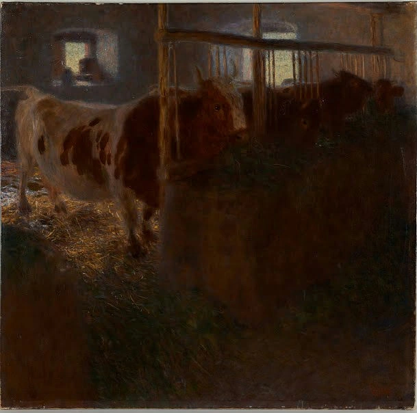 Gustav Klimt - Kuhstall Kühe Im Stall Poster 1905 Gustav Klimt Kuhstall Kühe Im Stall 1905 Poster PrintOvly
