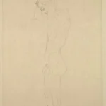 Gustav Klimt Male Nude in Profile with Weight on His Neck 1905 Poster PrintOvly