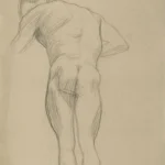 Gustav Klimt Male Nude with Outstretched Left Arm Seen From Behind (Study for the Transfer Sketch for Philosophy) 189 1905 Poster PrintOvly