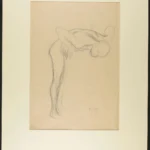 Gustav Klimt Male Nude Turned to the Right Upper Body and Hands Laid on a Desk Study on the Faculty Painting Medicine 1905 Poster PrintOvly