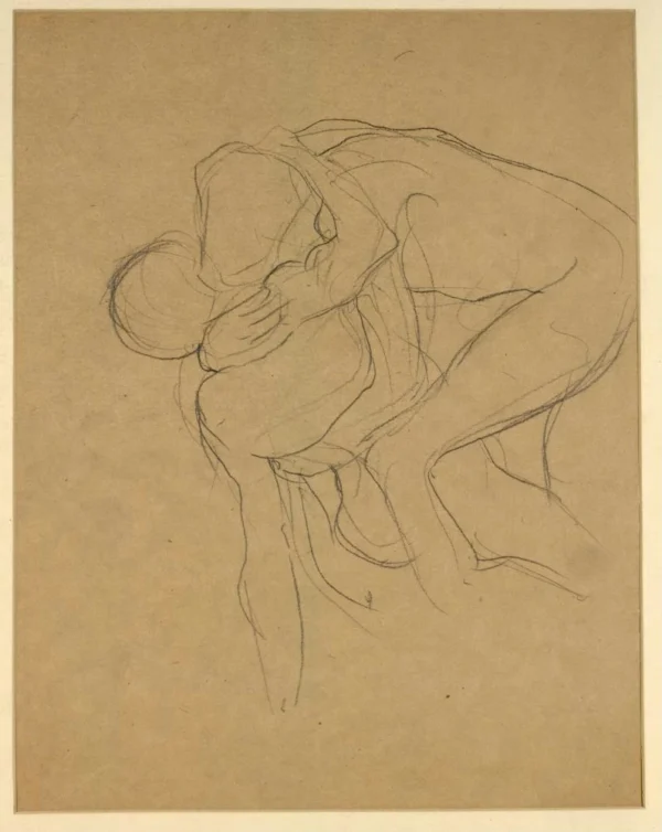 Gustav Klimt Men Wrestling (Study for Medicine) C 1905 Poster PrintOvly