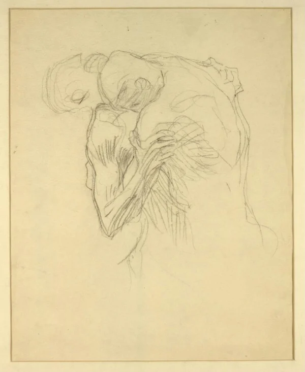 Gustav Klimt Men Wrestling (Study for the Transfer Sketch for Medicine) C 1905 Poster PrintOvly