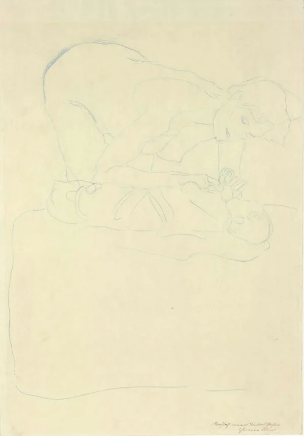 Gustav Klimt Mother and Child 1905 Poster PrintOvly
