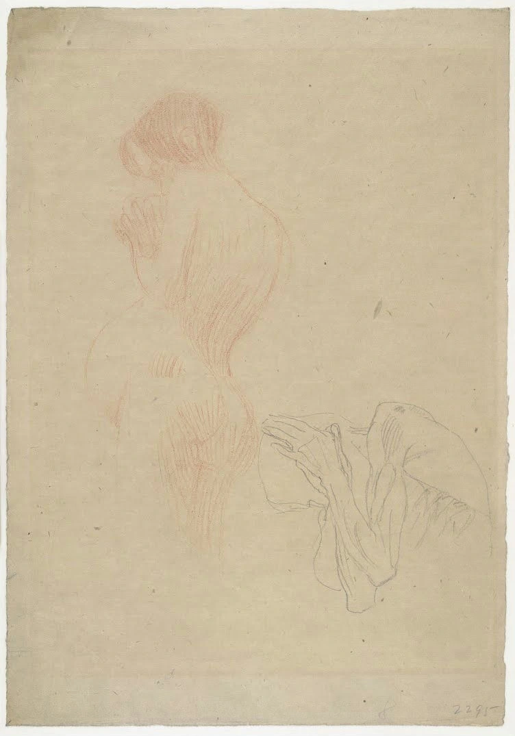 Gustav Klimt - Naked Pregnant Woman Upper Body of an Old Man (Studies for the First Version of Medicine ) Poster 1905 Gustav Klimt Naked Pregnant Woman Upper Body of an Old Man (Studies for the First Version of Medicine ) 1905 Poster PrintOvly