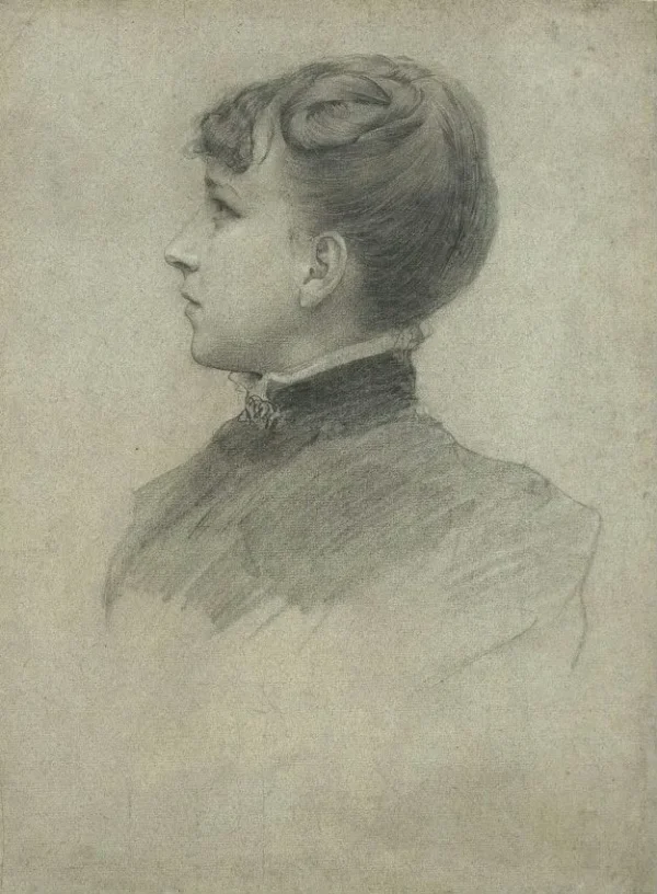 Gustav Klimt Portrait of Gustav Klimt S Sister Hermine in Profile Facing Left 1905 Poster PrintOvly