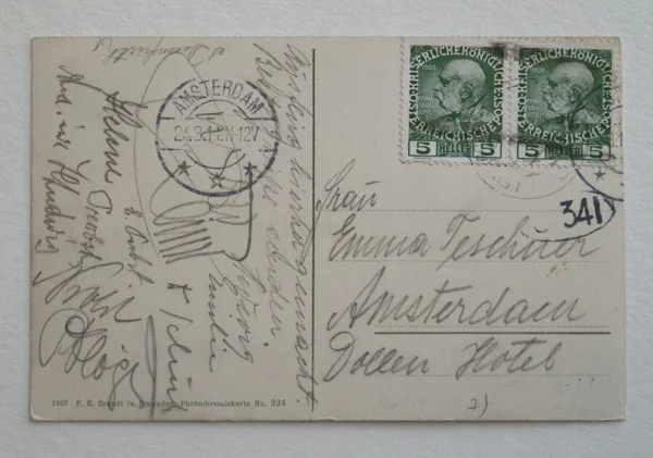Gustav Klimt Postcard From Hedwig Brauner Paulick at Lake Attersee to Emma Teschner in Amsterdam Signed 1905 Poster PrintOvly
