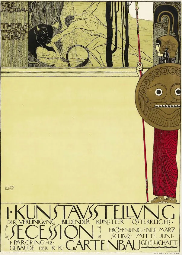 Gustav Klimt - Poster of the First Secession Exhibition (Censored Version) Poster 1905 Gustav Klimt Poster of the First Secession Exhibition (Censored Version) 1905 Poster PrintOvly