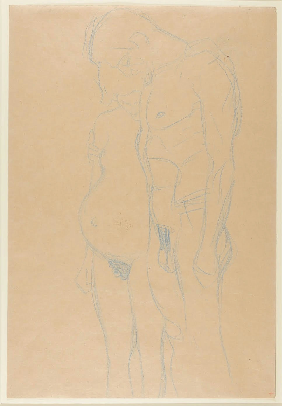 Gustav Klimt - Pregnant Woman with Her Head Bowed Hugged by a Man with His Head Bowed As Well Study for the Painting Ho Poster 1905 Gustav Klimt Pregnant Woman with Her Head Bowed Hugged by a Man with His Head Bowed As Well Study for the Painting Ho 1905 Poster PrintOvly