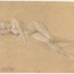 Gustav Klimt Reclining Maenad (Study for Altar of Dionysus Burghteater Vienna) 1905 Poster PrintOvly