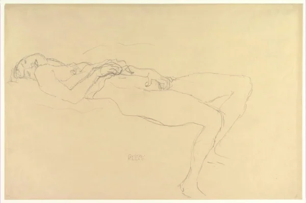 Gustav Klimt Reclining Nude 1905 Poster PrintOvly