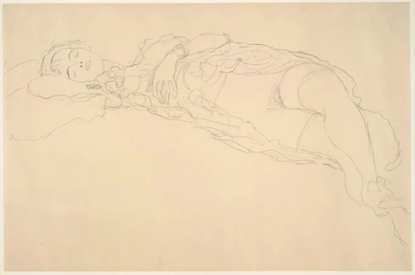 Gustav Klimt Reclining Nude (1905) Poster PrintOvly