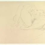 Gustav Klimt Reclining Nude with Drapery 1905 Poster PrintOvly