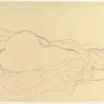 Gustav Klimt Reclining Nude with Drapery Back View 1905 Poster PrintOvly