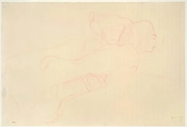 Gustav Klimt Reclining Woman (Study for Water Snakes Ii First Version) 1905 Poster PrintOvly