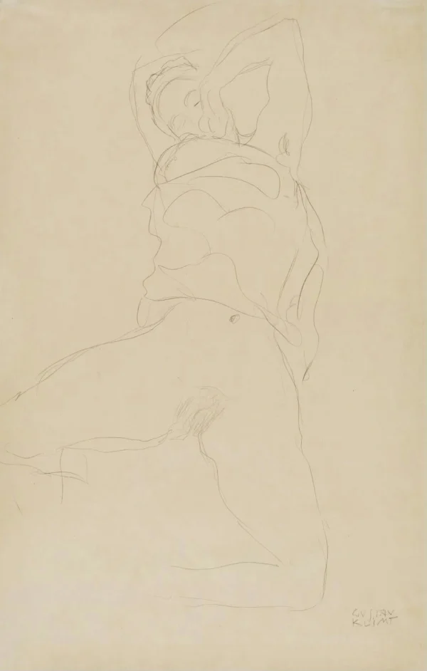 Gustav Klimt Reclining Woman with Raised Arms 1905 Poster PrintOvly