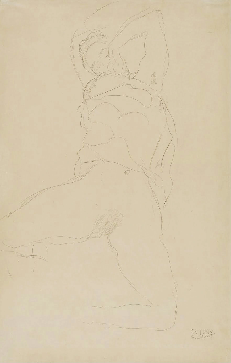 Gustav Klimt - Reclining Woman with Raised Arms Poster 1905 Gustav Klimt Reclining Woman with Raised Arms 1905 Poster PrintOvly
