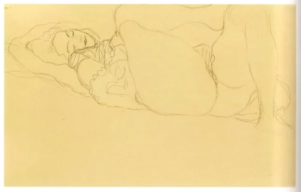Gustav Klimt Reclining Nude Turned to the Left Masturbating 1905 Poster PrintOvly