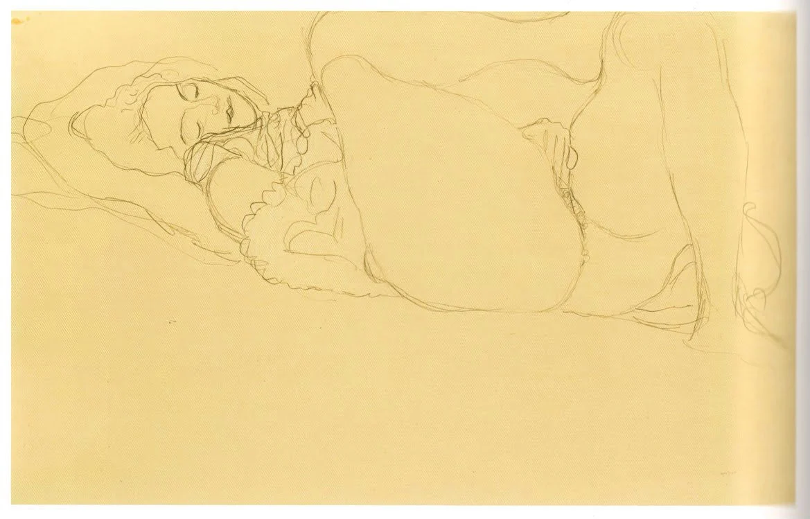 Gustav Klimt - Reclining Nude Turned to the Left Masturbating Poster 1905 Gustav Klimt Reclining Nude Turned to the Left Masturbating 1905 Poster PrintOvly