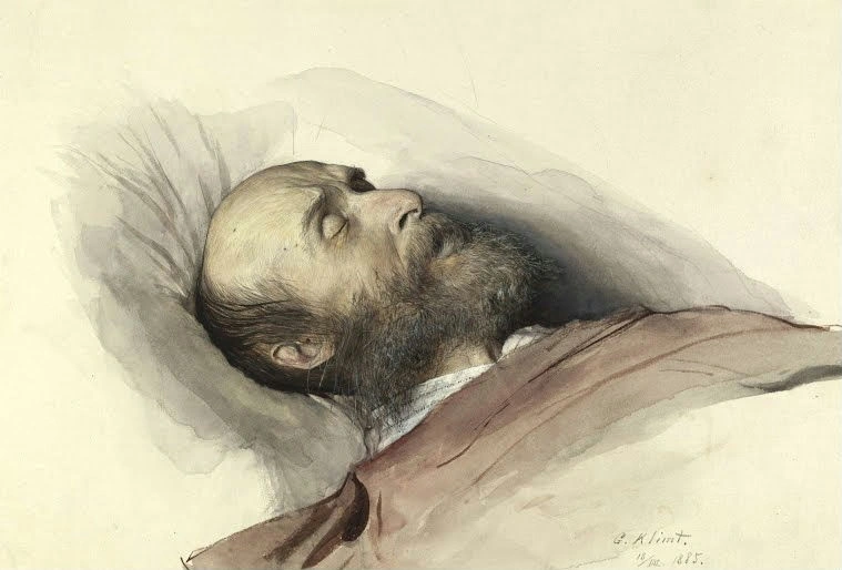 Gustav Klimt - Rudolf Von Eitelberger on His Deathbed Poster 1905 Gustav Klimt Rudolf Von Eitelberger on His Deathbed 1905 Poster PrintOvly