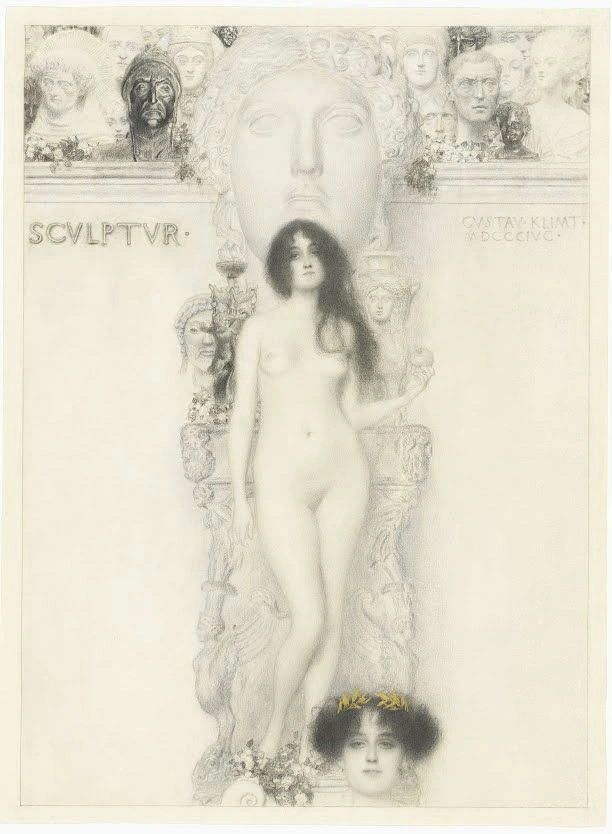 Gustav Klimt - Sculpture Poster 1905 Gustav Klimt Sculpture 1905 Poster PrintOvly