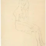 Gustav Klimt Seated Girl Seen From the Side (Study for the Portrait Mäda Primavesi) 1905 Poster PrintOvly