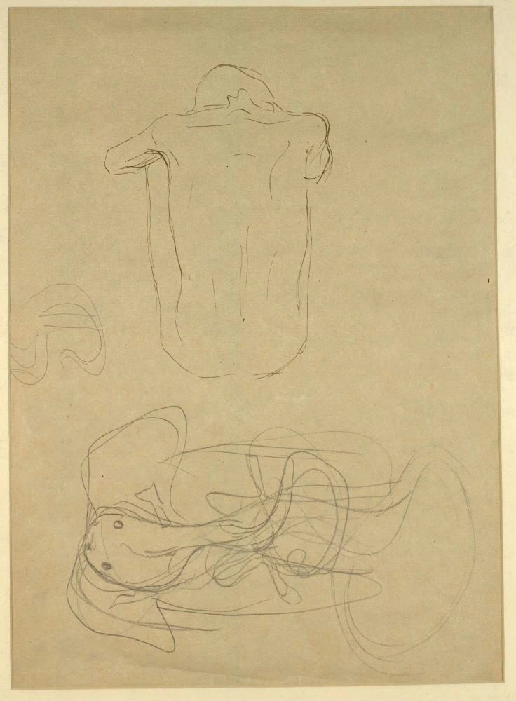 Gustav Klimt - Seated Male Nude Seen From Behind (Study for the Transfer Sketch for Medicine) Elephant Aesculap C 19 Poster 1905 Gustav Klimt Seated Male Nude Seen From Behind (Study for the Transfer Sketch for Medicine) Elephant Aesculap C 19 1905 Poster PrintOvly
