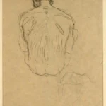 Gustav Klimt Seated Male Nude Seen From Behind (Study for the Transfer Sketch of Medicine) C 1905 Poster PrintOvly