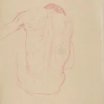 Gustav Klimt Seated Male Nude Seen From Behind (Study for the Version of Medicine Shown in ) 1905 Poster PrintOvly