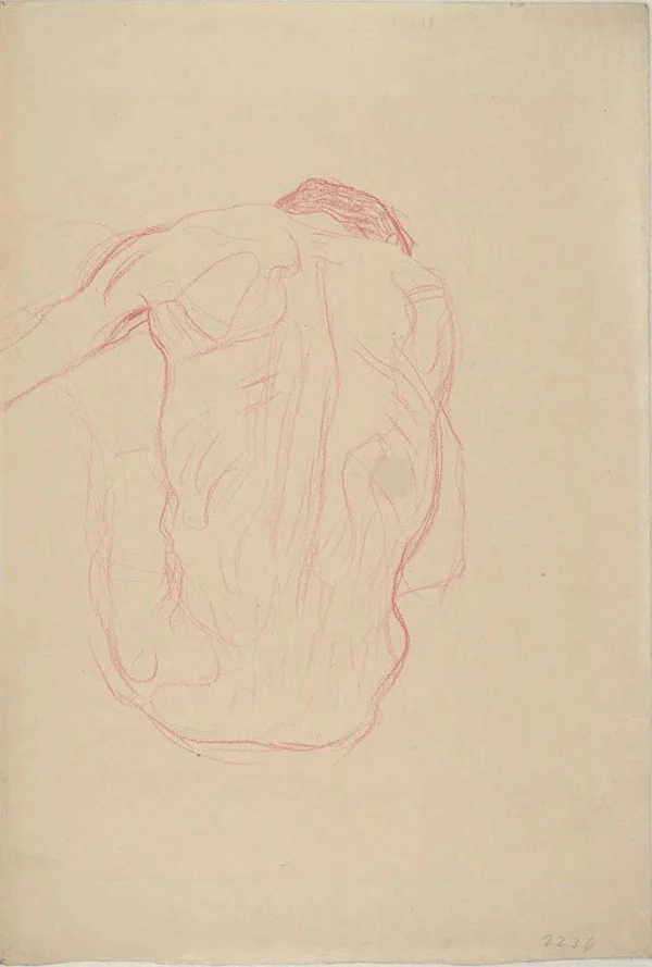 Gustav Klimt Seated Male Nude Seen From Behind (Study for the Version of Medicine Shown in ) 1905 Poster PrintOvly