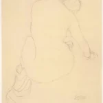 Gustav Klimt Seated Nude Seem From Behind (Study for the Virgin) 1905 Poster PrintOvly