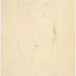 Gustav Klimt Seated Nude with Face Covered (Study for the Virgin) 1905 Poster PrintOvly