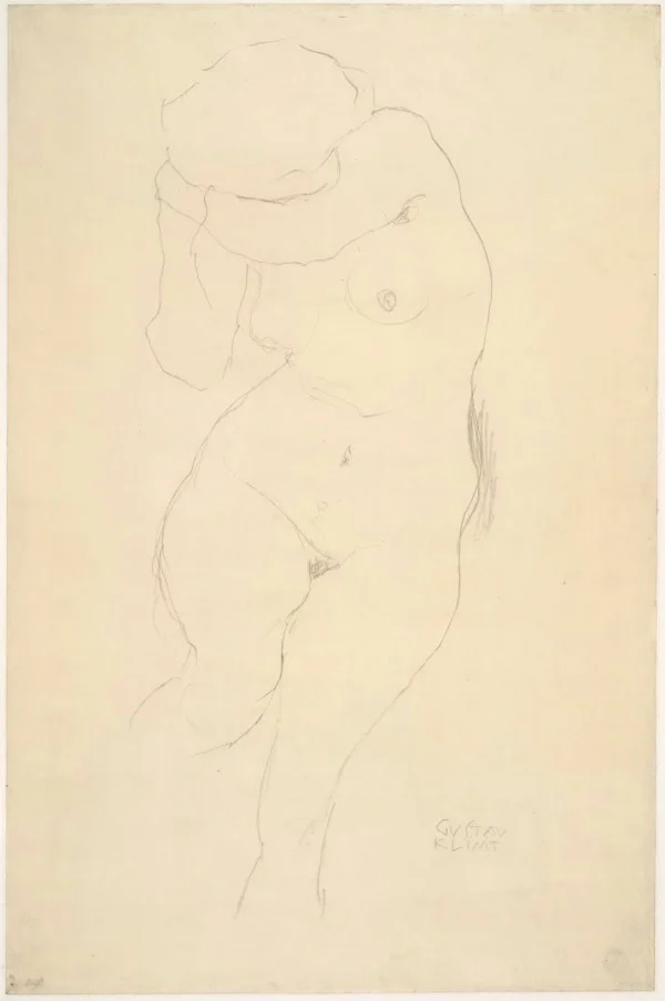 Gustav Klimt Seated Nude with Face Covered (Study for the Virgin) 1905 Poster PrintOvly