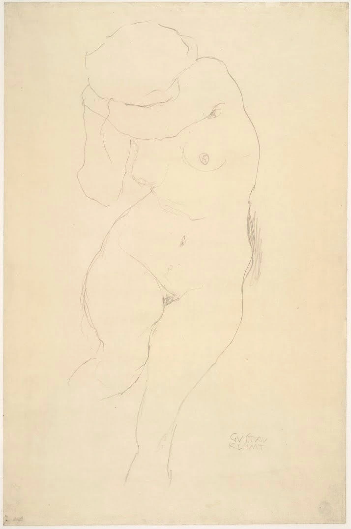 Gustav Klimt - Seated Nude with Face Covered (Study for the Virgin) Poster 1905 Gustav Klimt Seated Nude with Face Covered (Study for the Virgin) 1905 Poster PrintOvly