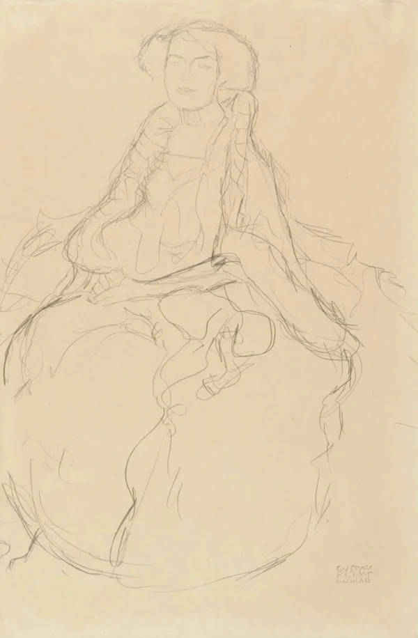 Gustav Klimt Seated Woman (Amalie Zuckerkandel) 1905 Poster PrintOvly
