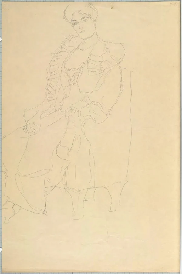 Gustav Klimt Seated Woman Facing Left (Study for the Portrait Paula Zuckerkandl) 1905 Poster PrintOvly