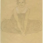 Gustav Klimt Seated Woman in a Pleated Dress C 1905 Poster PrintOvly