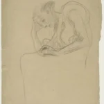 Gustav Klimt Seated Woman with Head Propped (Study for Oil Sketch for Philosophy) 1905 Poster PrintOvly