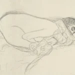 Gustav Klimt Semi Nude Leaning Forward (Preparatory Work for the Painting Leda) 1905 Poster PrintOvly