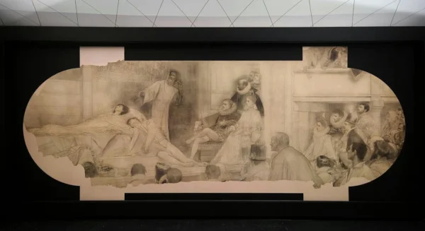 Gustav Klimt Shakespeare S Globe Theatre Full Scale Sketch Called Cartoon by 1905 Poster PrintOvly
