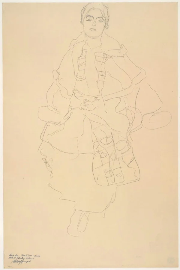 Gustav Klimt Sitting Woman (Study for the Portrait Friederike Maria Beer) 1905 Poster PrintOvly