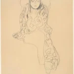 Gustav Klimt Sitting Woman with Chin Propped (Study for the Portrait Friederike Maria Beer) 1905 Poster PrintOvly