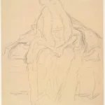 Gustav Klimt Sitting Woman with Hands Clasped (Study for the Portrait Amalie Zuckerkandl) 1905 Poster PrintOvly