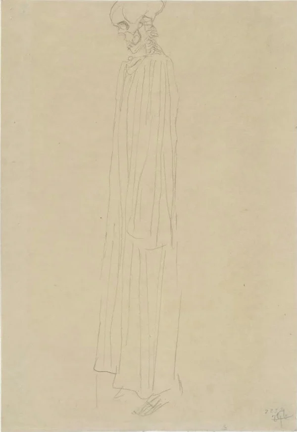 Gustav Klimt Skeleton Dressed in Long Gown (Study for Hope I) C 1905 Poster PrintOvly
